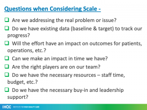questions when considering scale